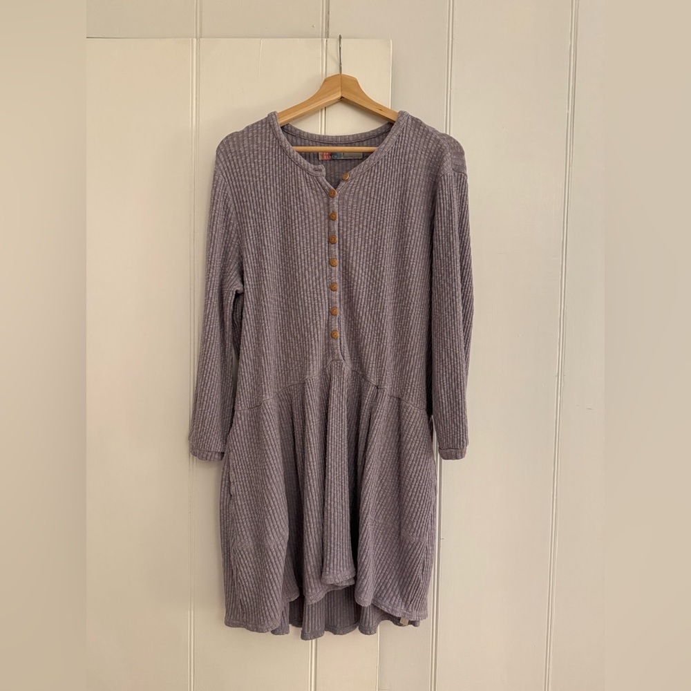 Free People Lavender Long Sleeve Dress